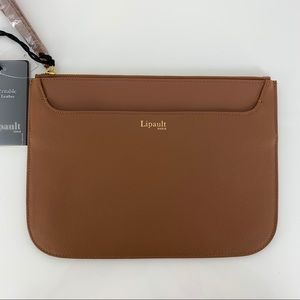 Lipault Leather Wristlet Clutch Purse, NWT